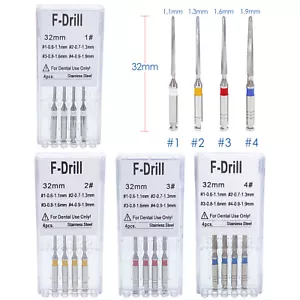 Dental Endodontic Endo Root Canal Fiber Post Drills 1.1mm 1.3mm 1.6mm 1.9mm 4/pk - Picture 1 of 11