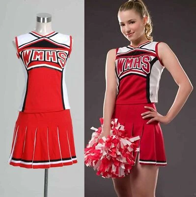 Glee Santana Lopez Cheering Squad Dress Halloween Party Show Event Red Dress - Image 1 of 4