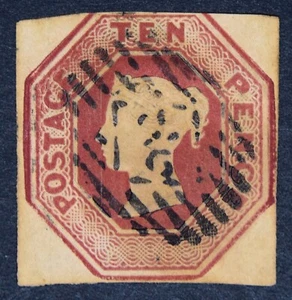 GB SG57 QV 1848 10d Brown, Embossed, Square Cut, Fine Used - Picture 1 of 2
