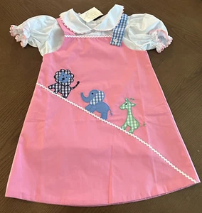 NWT The Beaufort Bonnet Company Sz 6 Ginny Jumper Animal Dress Peter Pan Collar - Picture 1 of 10