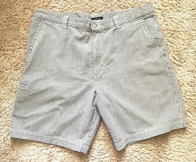 Pantalones Cortos Hombre DOCKERS Azul Algodón Seersucker Frente Plano Talla 38 Foto 1 de 4