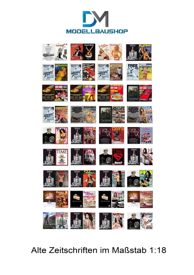 DM-MODELLBAUSHOP Alte Zeitschriften 1:18 Diorama Modellbau Realistisch Werkstatt Garage