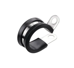 LOKMAN 20 Pack 7/8 Inch Stainless Steel Cable Clamp, Rubber Cushioned Insulated - Picture 1 of 6