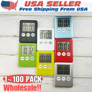 LCD Digital Kitchen Cooking Timer Count-Down Up Clock Loud Alarm Magnetic Lot - Picture 1 of 18