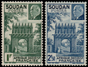 ✔️ VICHY FRANCE SUDAN 1941 - PETAIN & DJENNE GATE - Sc. 118/119 MNH ** [03P22]