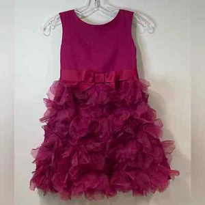 Neiman Marcus x Target Girls Marchesa Fuchsia Silk Poly Tulle Petals Dress M 7/8 - Picture 1 of 1