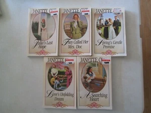 JANETTE OKE LOT 5 PAPERBACKS Women of the West Love Comes Softly Prairie Legacy - Picture 1 of 2