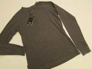 NWT AUTHENTIC JACK SPADE Caine End on End Henley T-Shirt / Dark Gray / XS - Picture 1 of 12