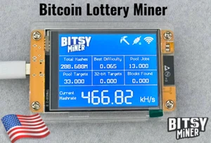 BitsyMiner - Bitcoin Lottery Miner - 466kH/s - SHA256 Miner - ESP32 - Picture 1 of 13
