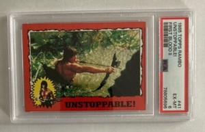 1985 Topps Rambo "Unstoppable" First Blood II Card #41  PSA EX-MT 6