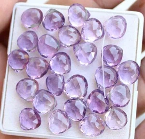 63.70 Ct Natural Amethyst Gemstone Pear Teardrop Briolette Beads 9 mm - Picture 1 of 3