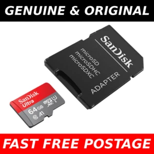 SanDisk Ultra Micro SD Card 32GB 64GB Class 10 Memory Card and Adapter SDHC SDXC - Zdjęcie 1 z 13