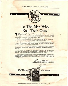 1918 Print Ad Bull Durham Tobacco To the Men Who Roll Their Own WWI To the Front - Picture 1 of 1