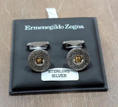 Gemelos retorcidos de plata esterlina Ermenegildo Zegna tono oro rosa $492 para hombre Foto 1 de 4
