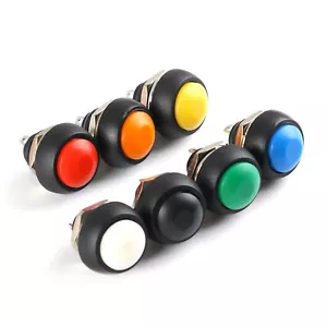 Interruptor Pulsador Circular 12mm Momentáneo Negro Blanco Rojo Verde Azul Amarillo - Imagen 1 de 13