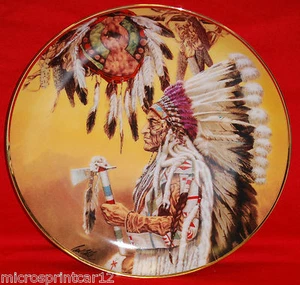 "Chief Wolf Plume" 1996 Franklin Mint Decorative Collector Plate - Picture 1 of 6