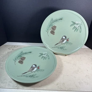 Pfaltzgraff Winterwood Chickadee 11" Dinner Plates Set of 2 - Picture 1 of 5