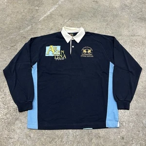 La Martina Argentina Polo Shirt Adult Medium Blue Long Sleeve Rugby Rare Vintage - Imagen 1 de 9