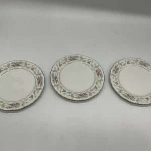 3 Vtg Gold China, Japan, Bread Plates W/ Floral Design 6 1/2” W  - Picture 1 of 7