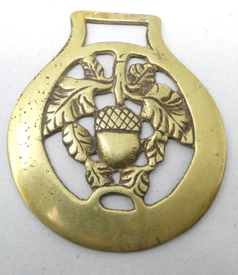Brass Horse Brass Oak Leaf And Acorn Openwork Harness Ornament - Image 1 of 2