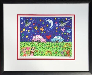 James Rizzi « Love Bugs » Orig.Lithographie Sur Toile De 1999, 2D Encadrée ! - Picture 1 of 2