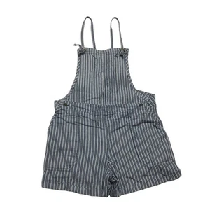 Arizona Jean Co | Blue & White Railroad Striped Overall Shorts | Women's Size M - Picture 1 of 5