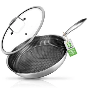 12" Stainless Steel Frying Pan - Triply Hybrid Skillet w/DAKIN Etching Non-St... - Picture 1 of 7
