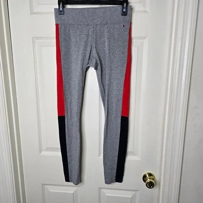Tommy Hilfiger Womens Gray Red Navy Knit Leggings S/P - Image 1 of 4