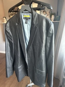 Blazer Jacket 2 Xl Shiny Black Inc Macys - Picture 1 of 5
