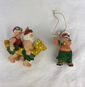 Home For ALL The Holidays Santa and Mrs. Claus Swimming + Kauai Hula Ornaments - Picture 1 of 13