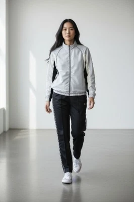  Dunlop Womens Athletic Tracksuit   Black And Gray  Set XL - Image 1 of 2