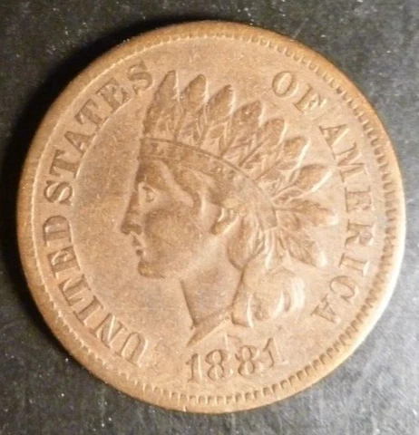 Indian Head Cent 1881 F/VF #53 Cover