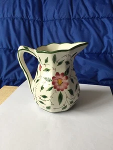 RCCL Made in Portugal Handpainted Pitcher Green/white Floral Signed - Pre-owned - Picture 1 of 7