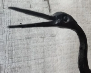 Fischreiher aus Eisen und Messing Flügel handwerkliche Kunst heron gray - Bild 1 von 9