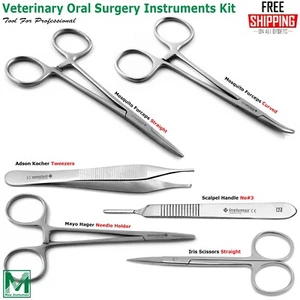 Veterinary Oral Surgery Instruments Kit Small Animal Spay Neutering Forceps Set - Picture 1 of 7