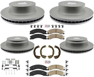 AmeriBRAKES Brake Pads W Front & Rear Brake Rotors For 2015-2023 Nissan Titan XD - Picture 1 of 7