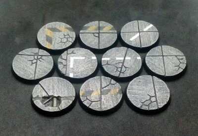 32mm resin bases x10 Concrete urban industrial for Warhammer 40k (unpainted)