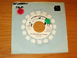 PROMO FOLK 45 RPM - THE LIMELITERS - WARNER BROS. 7254 "IMPORTANCE OF THE ROSE" - Picture 1 of 2
