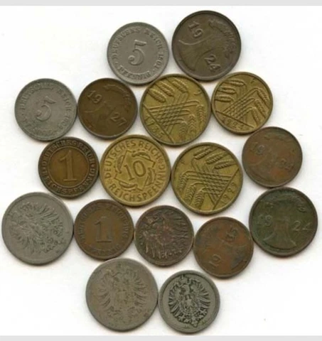 Lot of 40 Coins: Germany (F-XF) 1875 - 1930 Pfennig Mix(1,2,5, 10) Cover