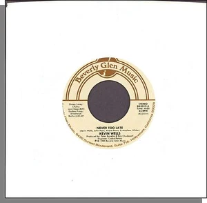 Kevin Wells - Never Too Late + Talk To Me - Rare 1985 7" 45 RPM Single! - Imagen 1 de 3