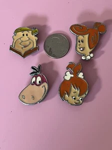 Vintage 1994 Hanna-Barbera Flintstones Character Metal Enamel Button Covers Set - Picture 1 of 8