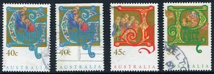 Australia 1993 edición de Navidad conjunto de 4 estampillas folleto inc buenas a fin usadas - Imagen 1 de 1