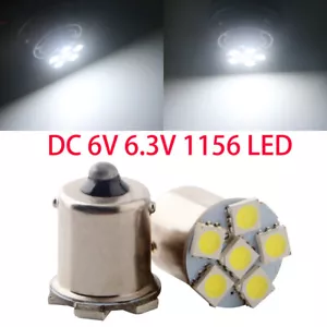 100Pcs 6V 6.3V AC DC 1141 1095 1073 1156 BA15S LED 5050 6SMD Pinball Light bulbs - Picture 1 of 6