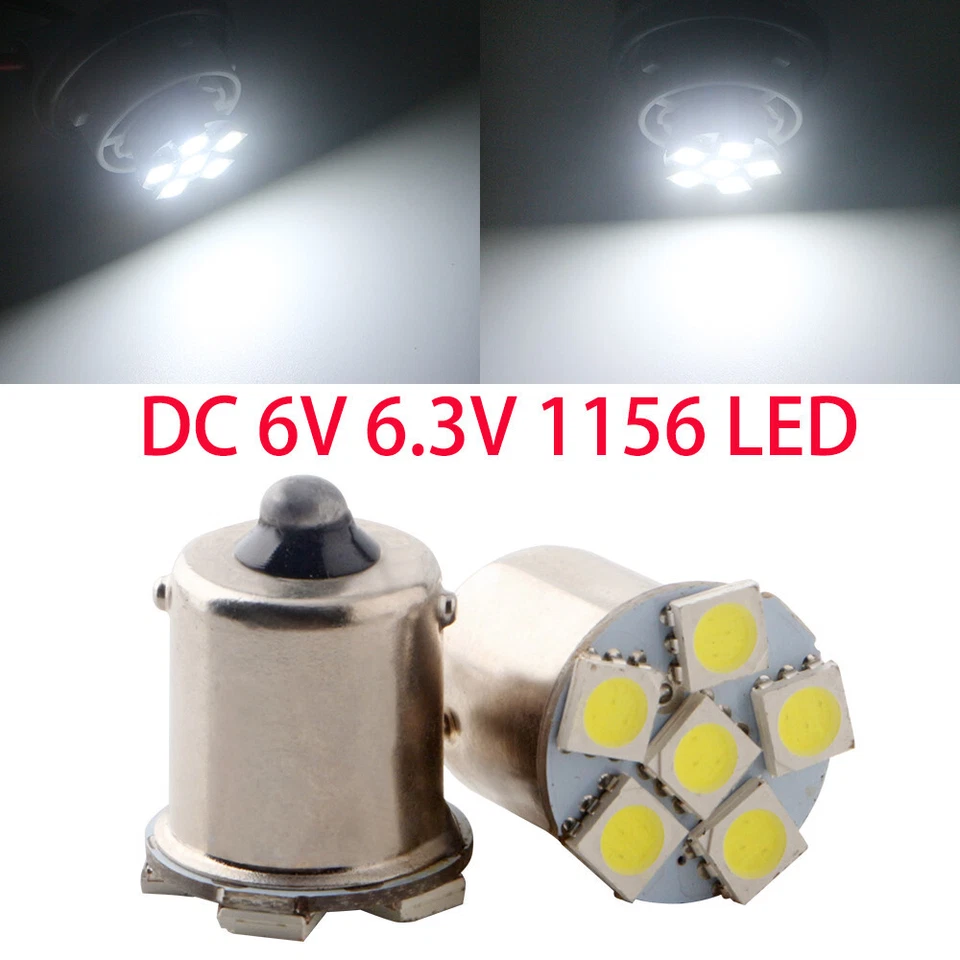 10/100Pcs 6V 6.3V AC DC 1141 1095 1073 1156 BA15S LED 5050 Pinball Light bulbs - Image 1 of 4