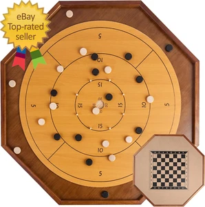 Crokinole and Checkers 27 pulgadas clásico juego de mesa Crokinole con 22" jugando - Imagen 1 de 8