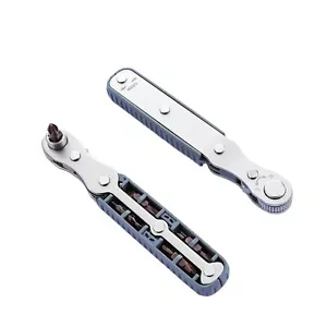 2-Way Ratchet Screwdriver Bit Tool, Mini Ratchet Screwdriver Set - Picture 1 of 7