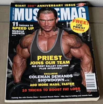 Lee Priest W/ Poster - MuscleMag Bodybuilding Magazine - May 2007 - Image 1 of 4