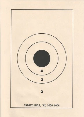 NATIONAL TARGET 1000 Inch Rifle "A" DCM Rifle/Carbine Target, 8-1/2 x 11-1/4 (100) FREE SHIPPING