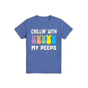Peeps Chillin with My Peeps Graphic T-Shirt Boys 8 Blue Cotton Short Sleeve - Picture 1 of 3