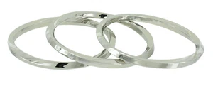 S.Michael Designs Stainless Steel Set of 3 Twist Bangle - Fits 8" - Picture 1 of 2